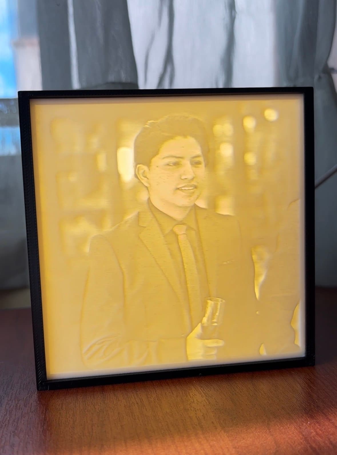 Litofanía retroiluminada con retrato personalizado
